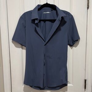 Men's Casual Button Down Shirt - Blue